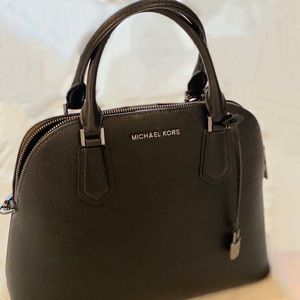 Michel Kors Black Leather Adele Dome Satchel